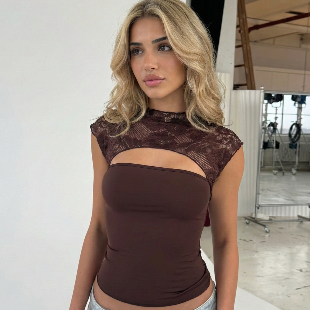 AMARA LACE CUT-OUT TOP