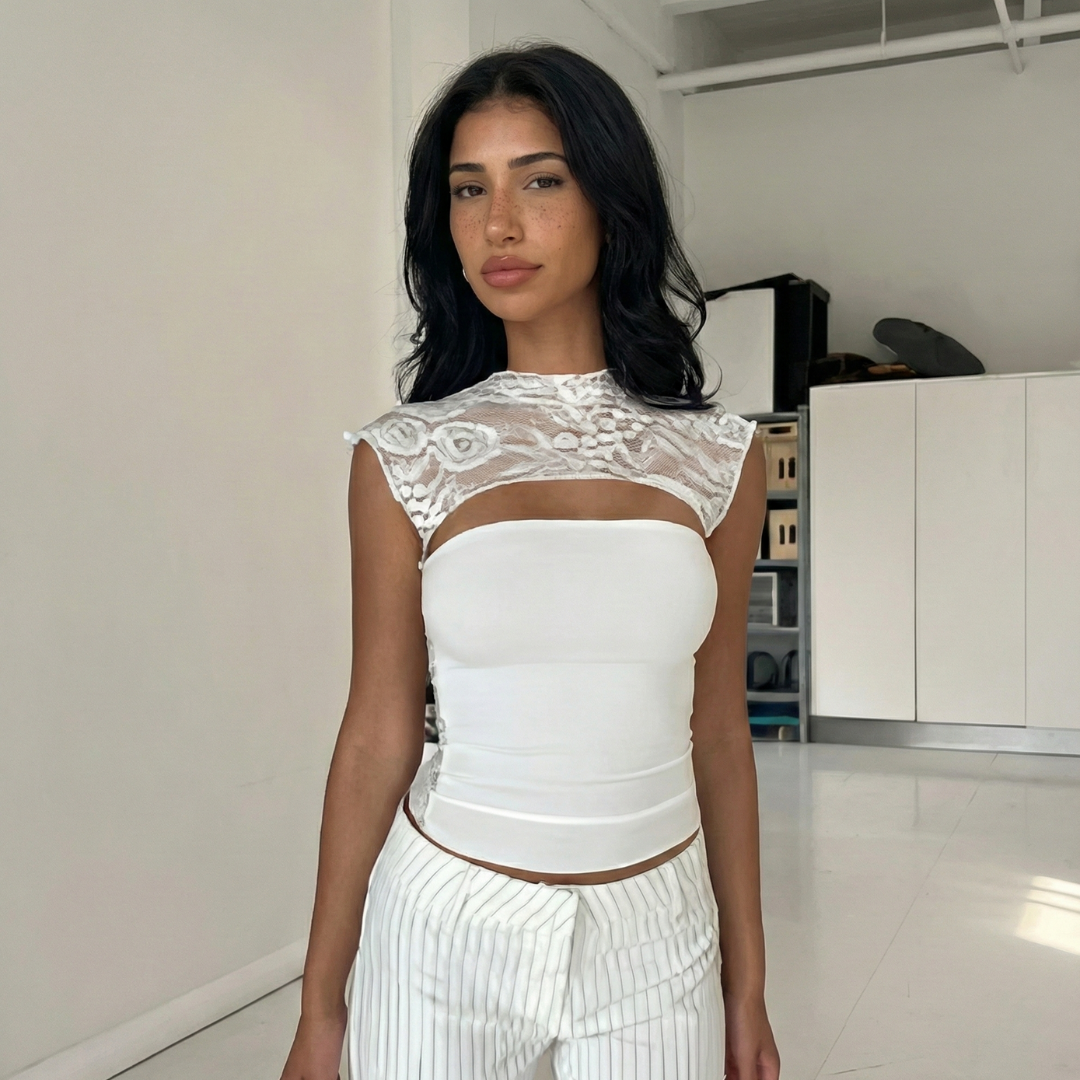 AMARA LACE CUT-OUT TOP