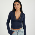 NOIR LACE WRAP TOP