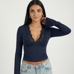NOIR LACE WRAP TOP