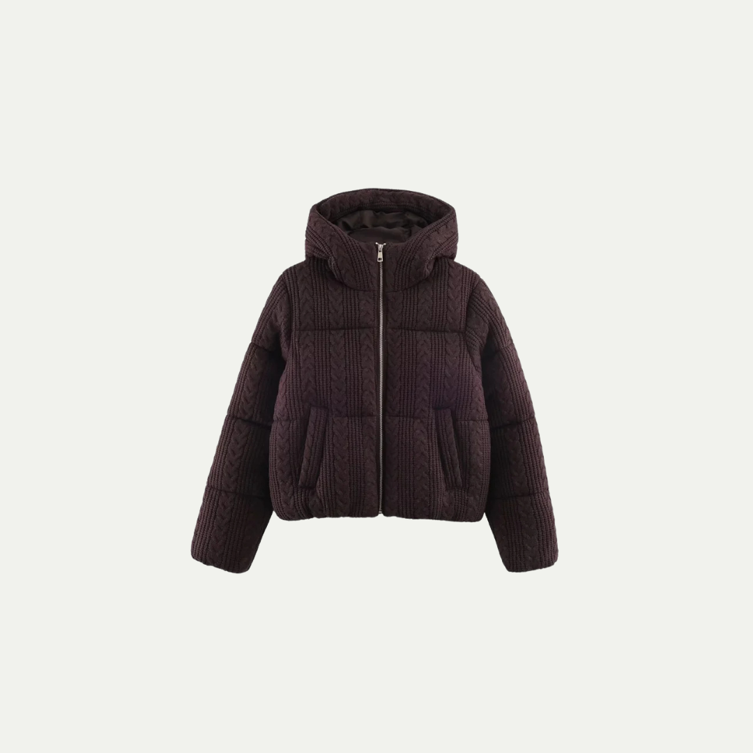 CABLE KNIT PUFFER JACKET