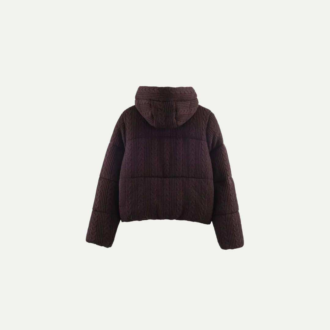CABLE KNIT PUFFER JACKET