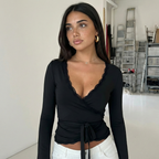 ESSENTIAL WRAP LACE TOP