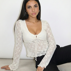 IVORY LACE TIE TOP