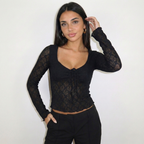 IVORY LACE TIE TOP