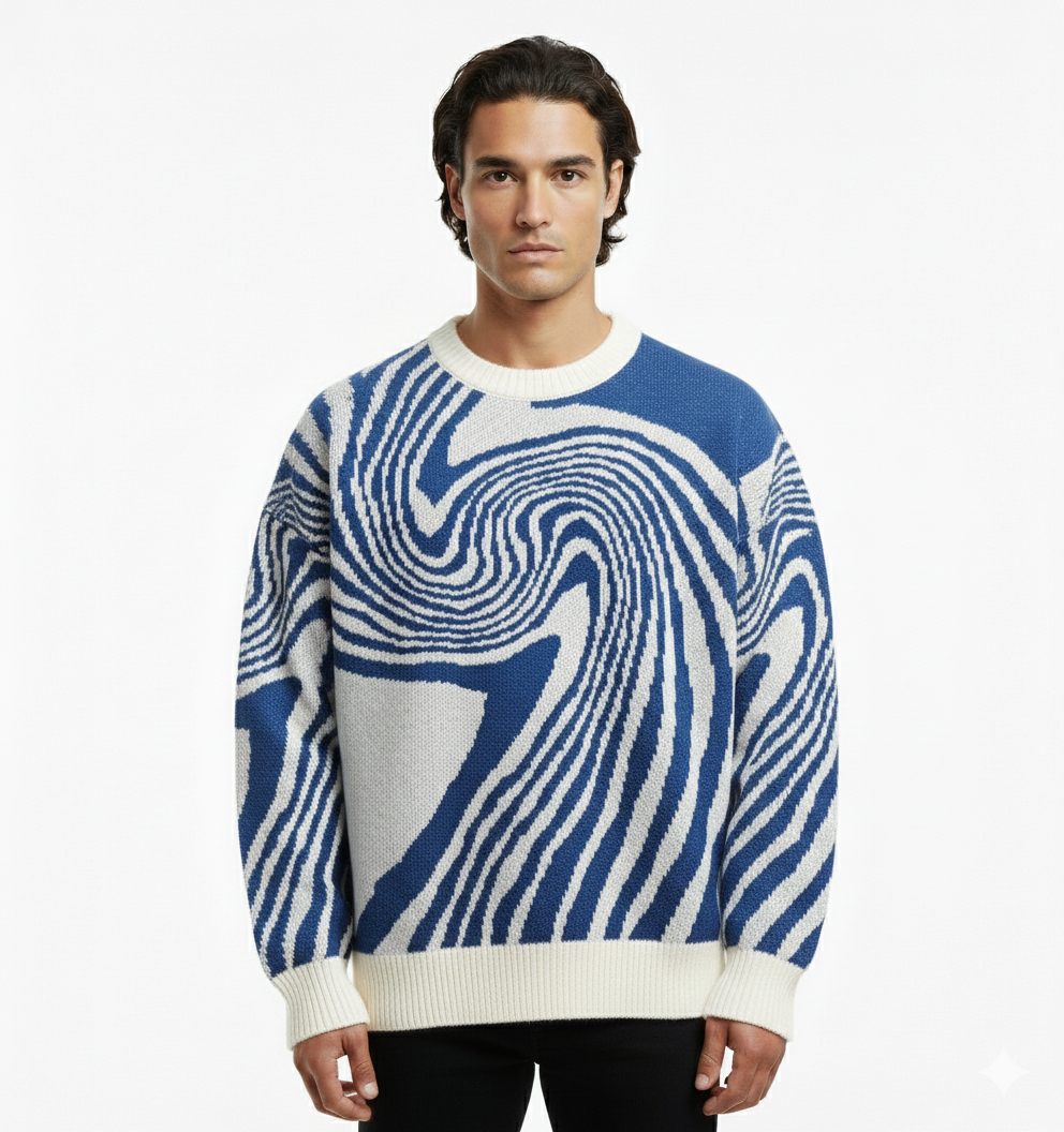 AZURE SWIRL KNIT