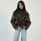 LARA BELTED MOTO JACKET