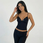 NOIR SEQUIN TRIM TOP