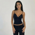 NOIR SEQUIN TRIM TOP