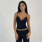 NOIR SEQUIN TRIM TOP