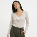 ESSENTIAL LACE-LAYER CARDIGAN
