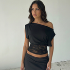 VELORA CUT-OUT LACE TOP