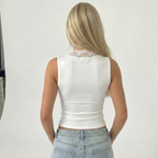 MIDNIGHT LACE V-NECK TOP