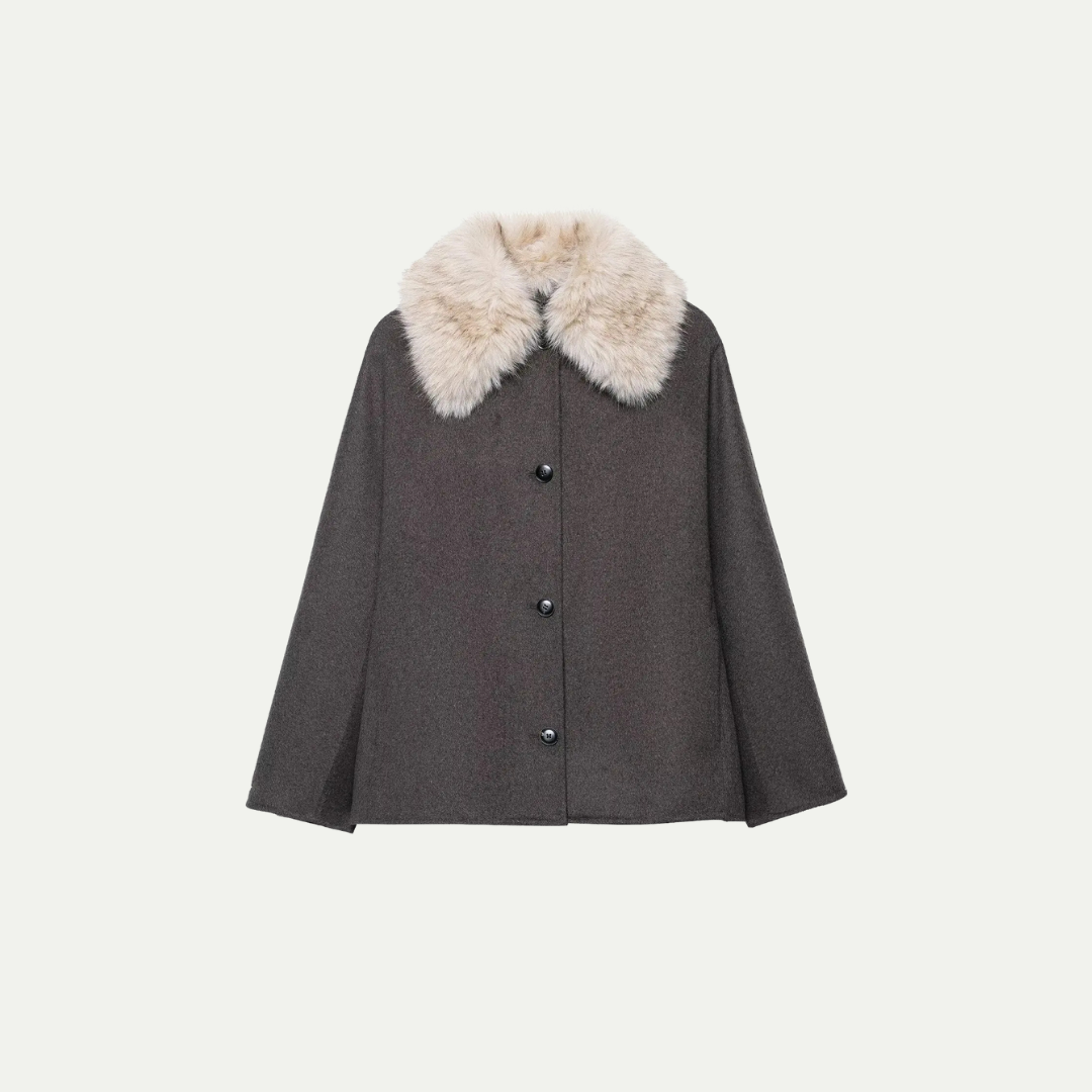 SIGNATURE FUR-COLLAR COAT