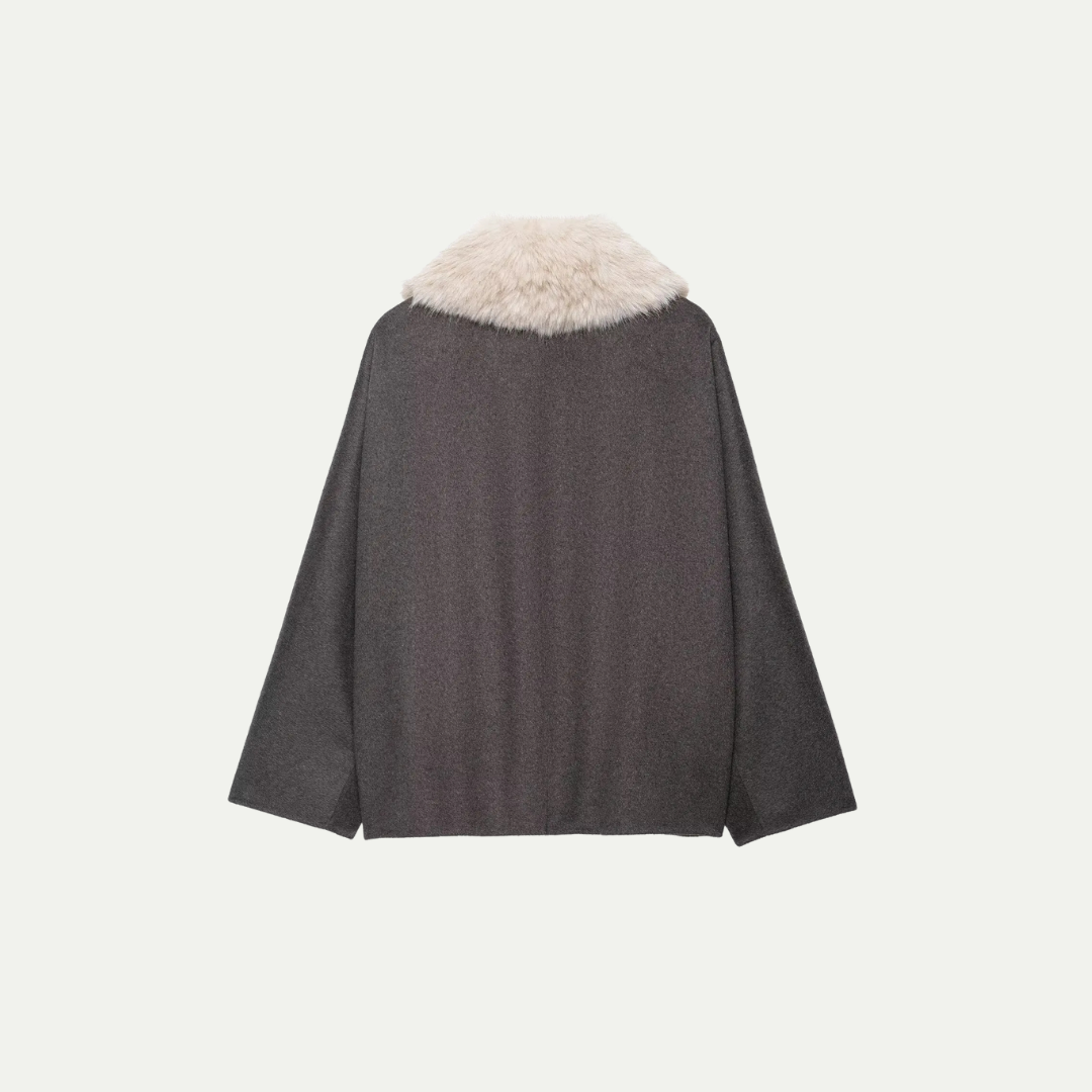SIGNATURE FUR-COLLAR COAT