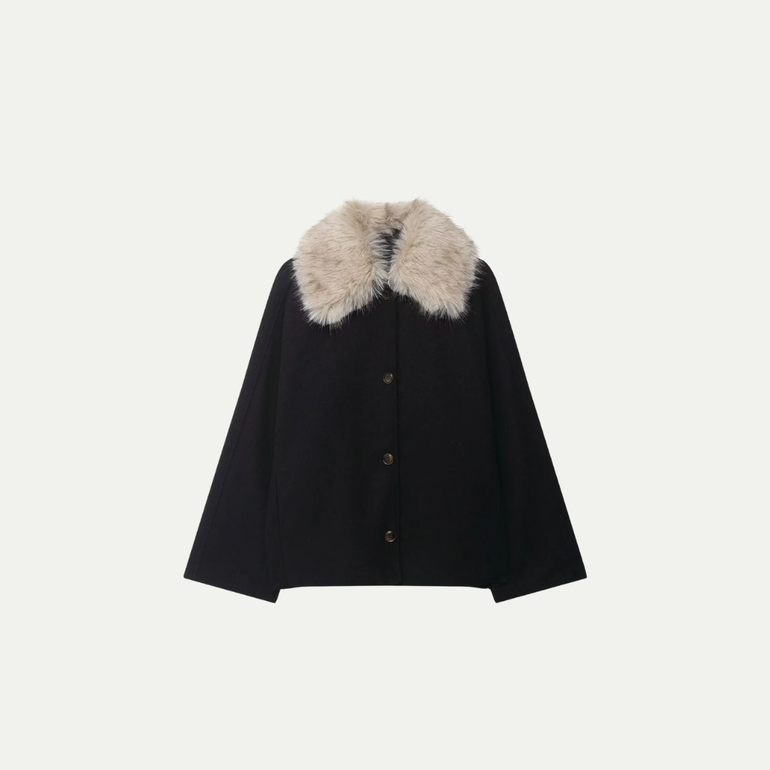 SIGNATURE FUR-COLLAR COAT