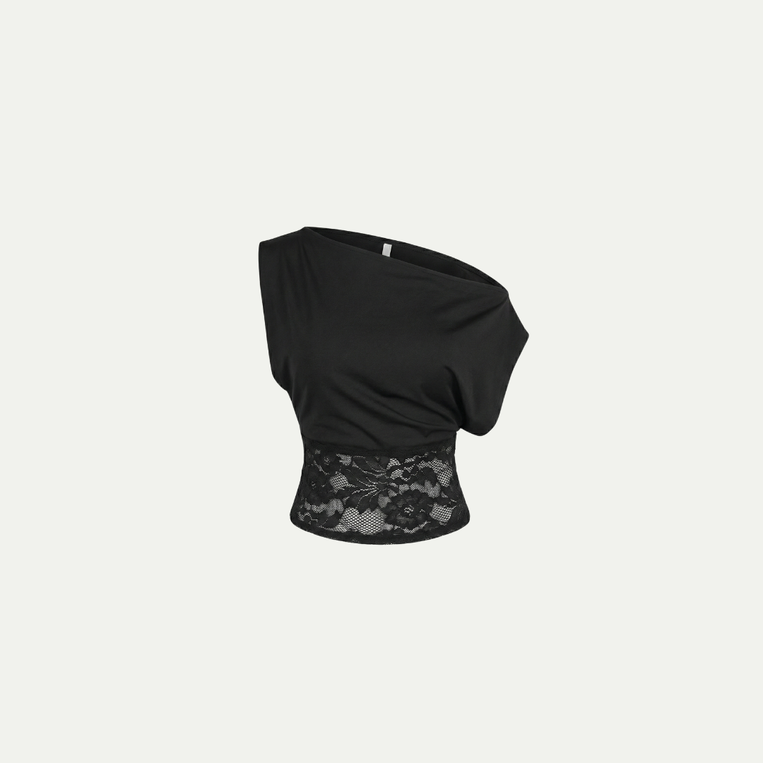 VELORA CUT-OUT LACE TOP